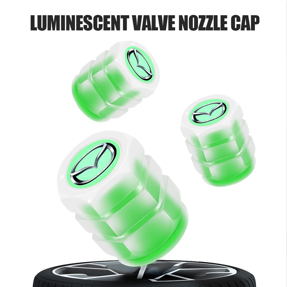 4 pezzi tappi valvola luminosa ruota auto notte incandescente decorazione pneumatico copertura stelo per Mazda 3 6 CX3 CX-5 KE KF CX7 MX5 CX-8 MS