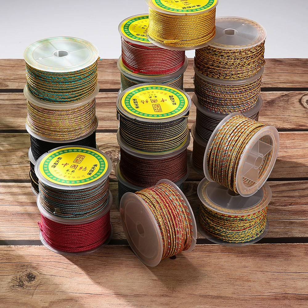 1 Roll About 10m/393.7in Multi-color Polyesters Thread 2.5mm Bead Stringing Cords for DIY Bracelets Necklaces Beads Supplies
