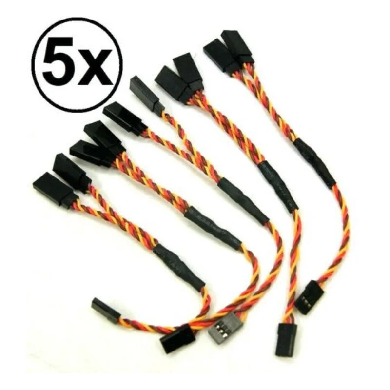 5 buah/set 3Pin RC Servo Splitter Cable 1 Male to 2 Female untuk JR untuk Futaba Servo Y Harness Cable Extension Lead Twisted Wire