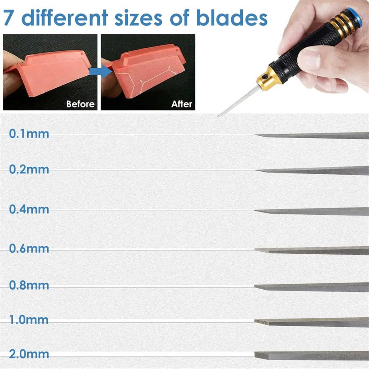 2026 New Model Panel Line Scriber with Blades Resin Carved Scribe Line with 0.1/0.4/0.6/0.8/1.0/2.0mm Blades for Carving