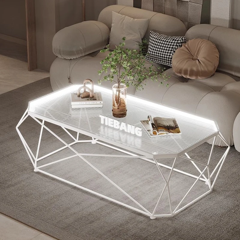 Minimalist Transparent Coffee Table Decoration Aesthetic Modern Designer Side Table Center Kaffee Tische Living Room Furniture