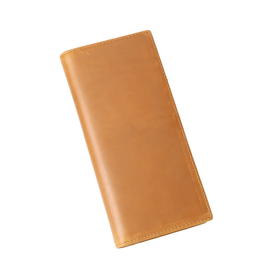 1008 Retro Crazy Horse Leather Men's Wallet Head Layer Leather Large Capacity Handbag Leather Long Wallet