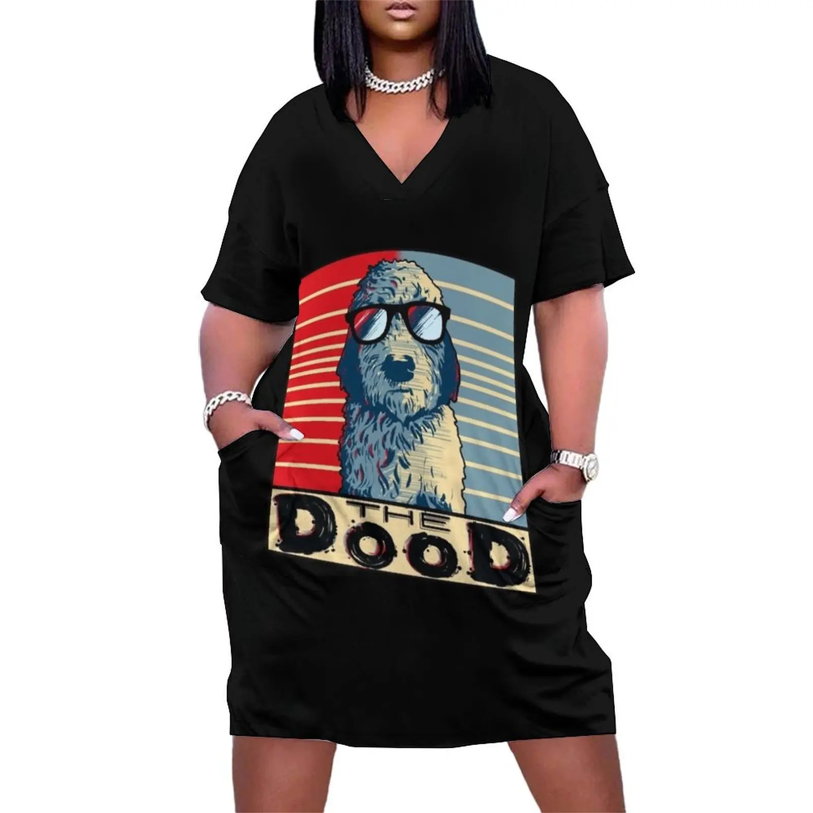 

Funny Goldendoodle Gift Golden Doodle The Dood Print Loose Pocket Dress Dresses women formal occasion dresses