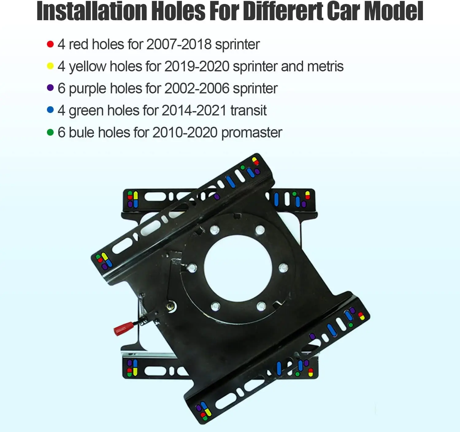 HWHONGRV Swivel Seat Base Compatible with Ford Transit 150 250 350 2014 2015 2016 2017 2018 2019 2020 2021-360° (Left or right） - view 2