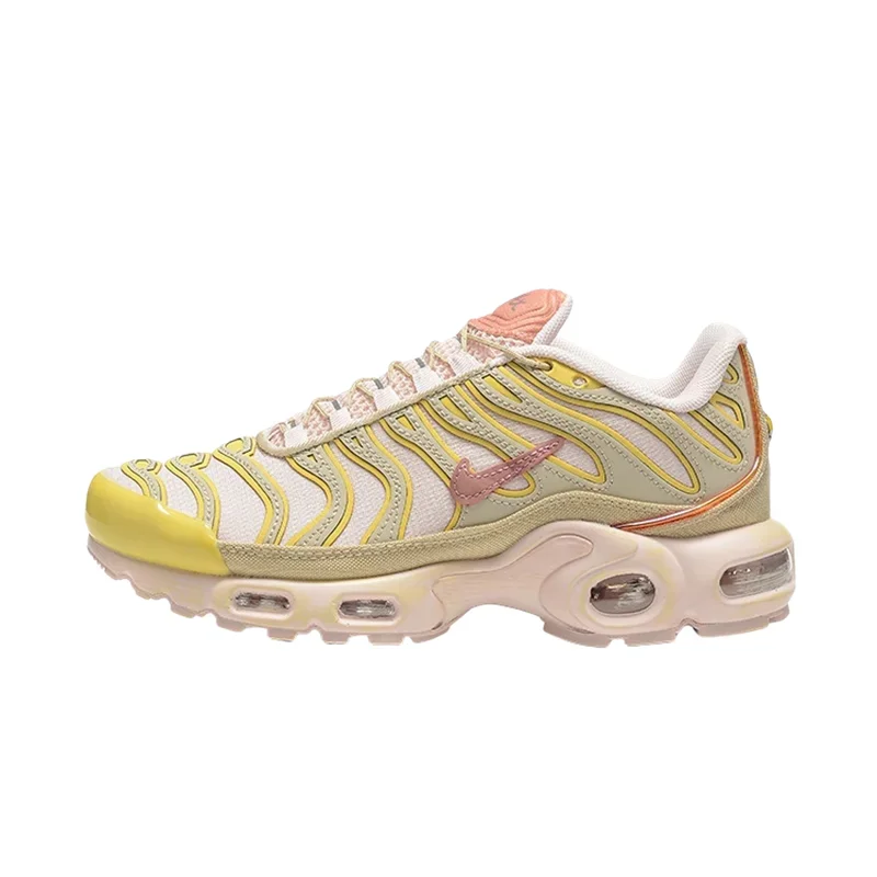 Nike Air Max Plus Girls Running Shoes - Anti Slip, Durable, Comfortable, Sports Shock Absorbent, Breathable, Yellow