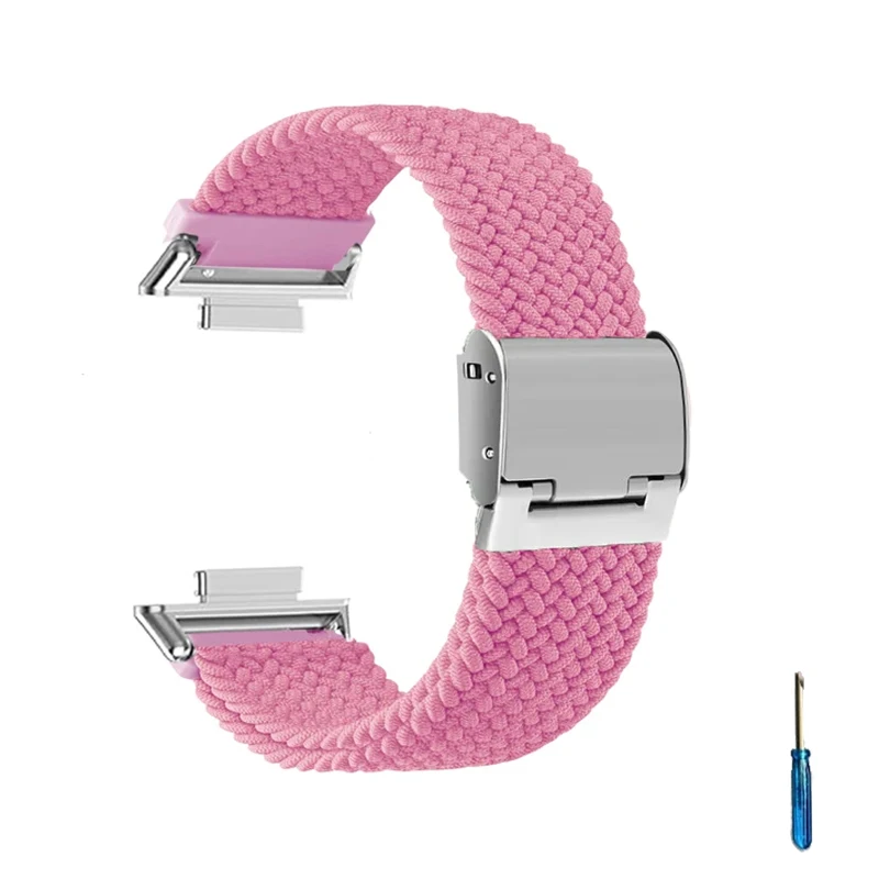 Nylon Braided for HUAWEI Watch Fit 2 Strap with Adjustable Buckle Metal Connector Solo Loop Correa Bracelet for Smartwatch Band