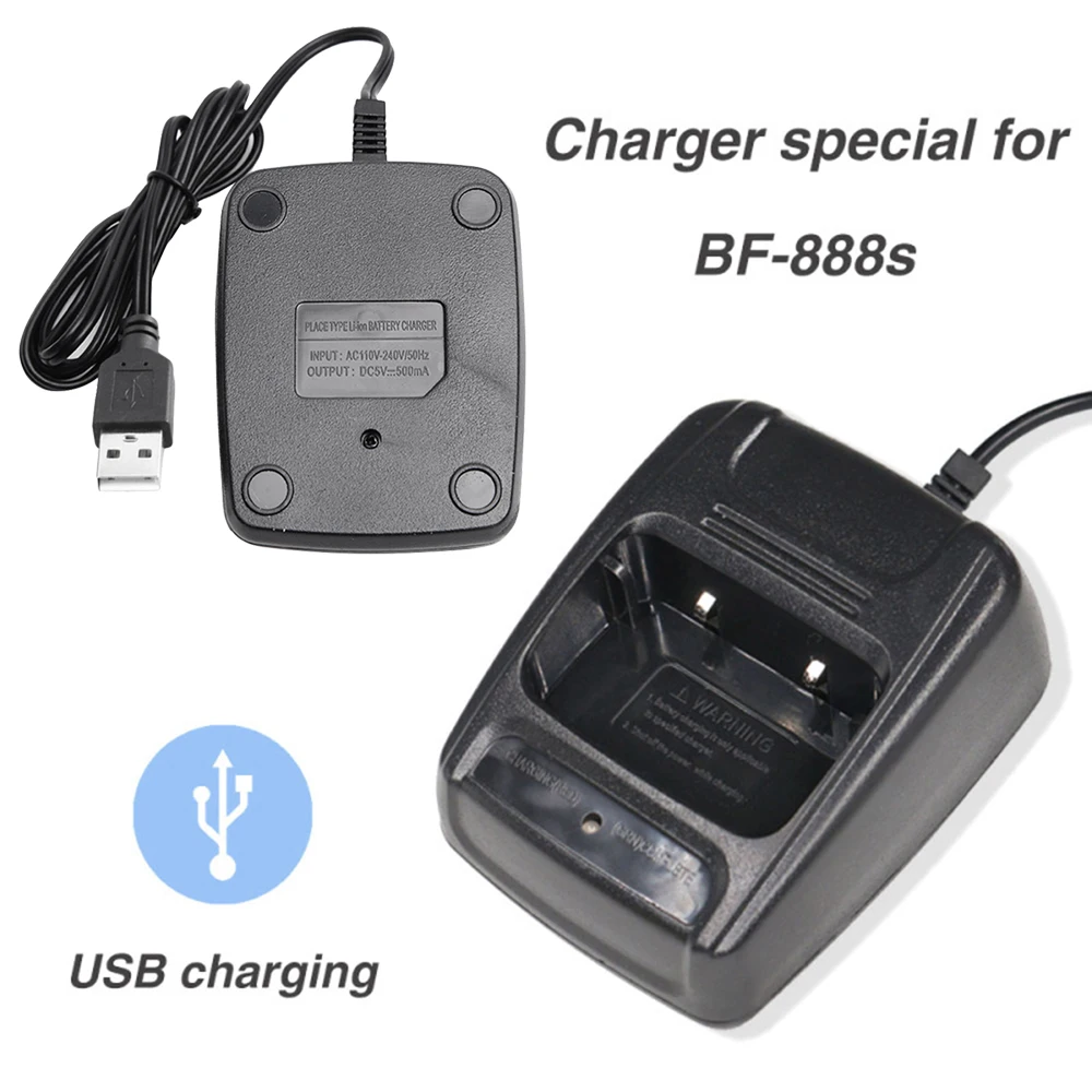 

USB-адаптер для зарядного устройства, двустороннее радио, рация, литий-ионное зарядное устройство, аксессуары для Baofeng BF-888S 666S 777S 999S C1