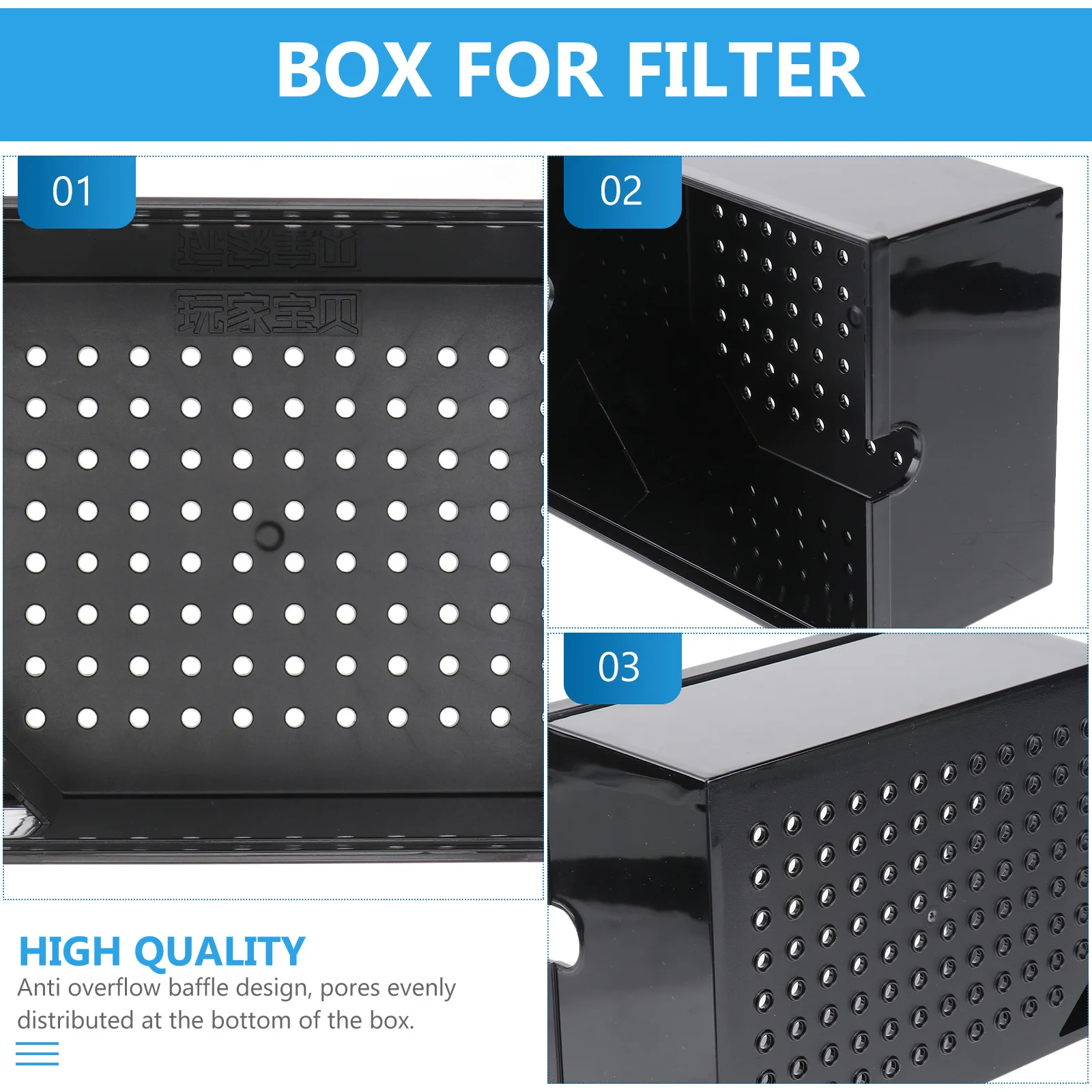 

2pcs Drip Box For Aquarium External Filtration System Trickle Filter Case Stackable Design Anti-Overflow Baffle Bottom Pores