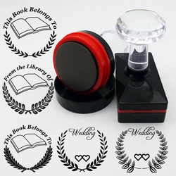 Personalized Wedding Stamp Customize Logo Self inking Address Stamp Custom Book Stamps From the Library Back to School Seal