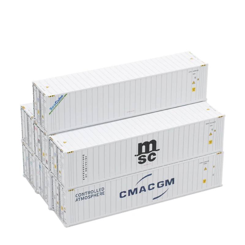 Modelo de juguete coleccionable de fundición a presión, escala 1:50, uno, MSC,CMA, CGM, 40 pies refrigerados, barco de cadena fría, modelo de contenedor de camión