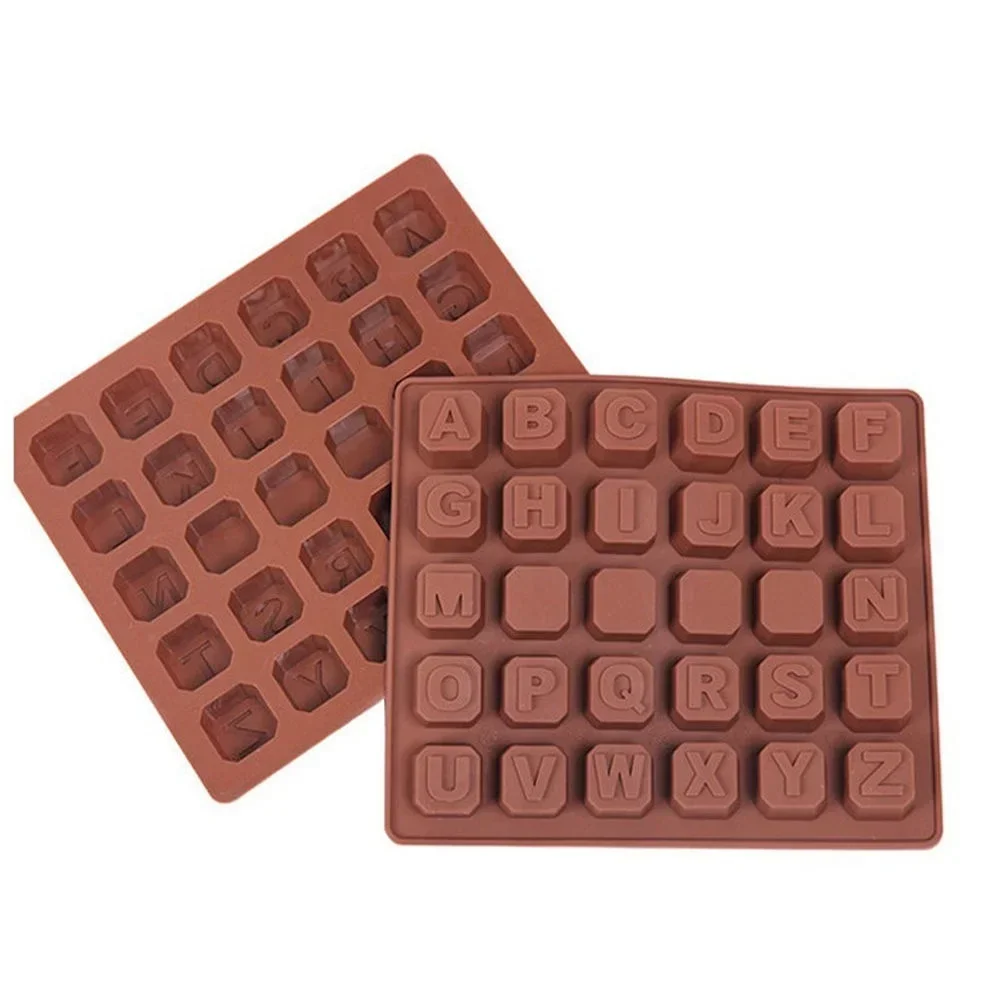 2026 30 Letter Grid Blank Grid Baking Silicone Mold Cake Gummy Chocolate Soap Ice Mold Christmas Party Mold Kitchen Supply