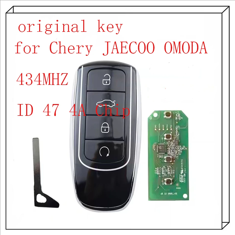 

4 Buttons 434MHZ Id47 4A Chip Original Car Key Remote Fob for Chery FOR JAECOO FOR OMODA FOR EXEED FOR Tiggo 8 Plus Tiggo8 Pro