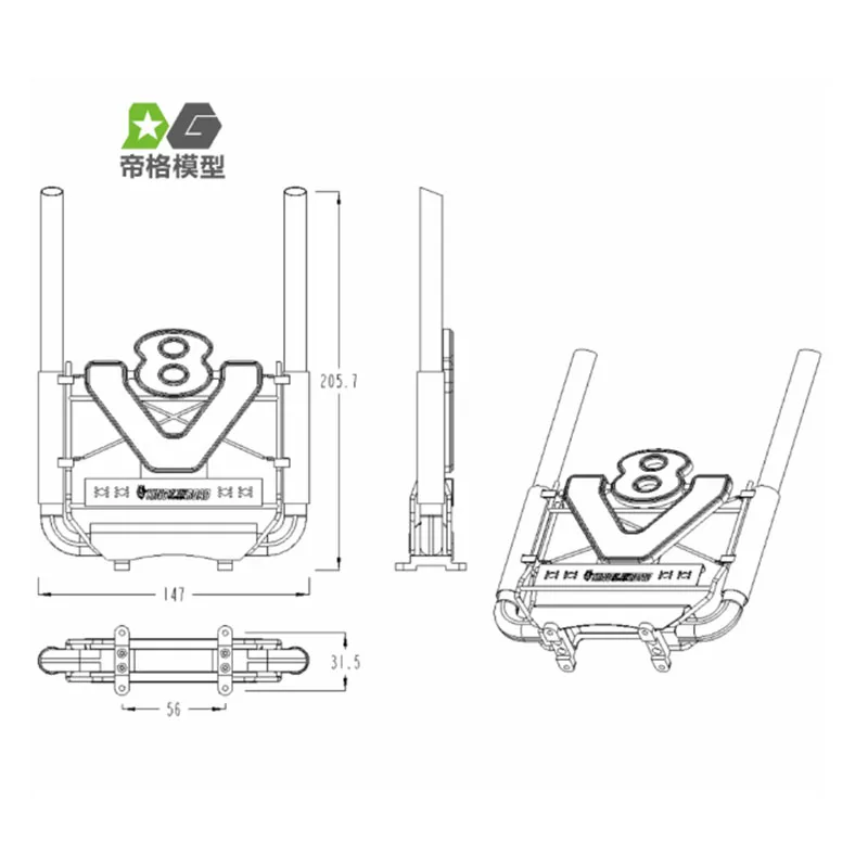 

Spare Metal Exhaust Pipe W/LED Light Controller For DIY TAMIYA 1/14 Remote Control Tractor Truck 56368 56379 Model Upgrade Part