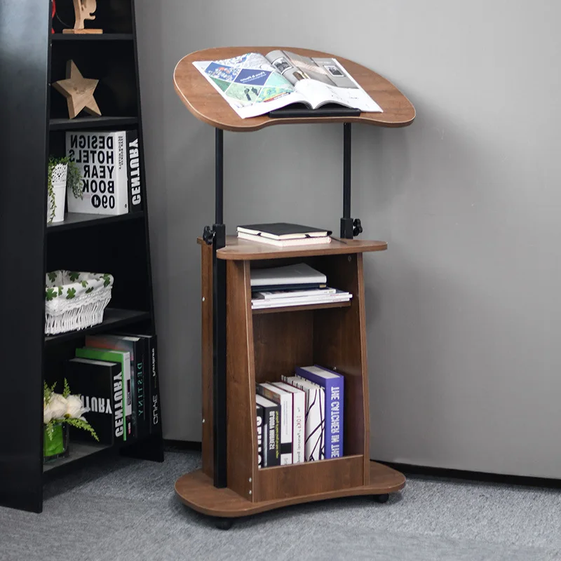 Height Adjustable Standing Computer Desk Movable Sofa Side Table Office Desk Lectern Reception Podium Office Table Muebles