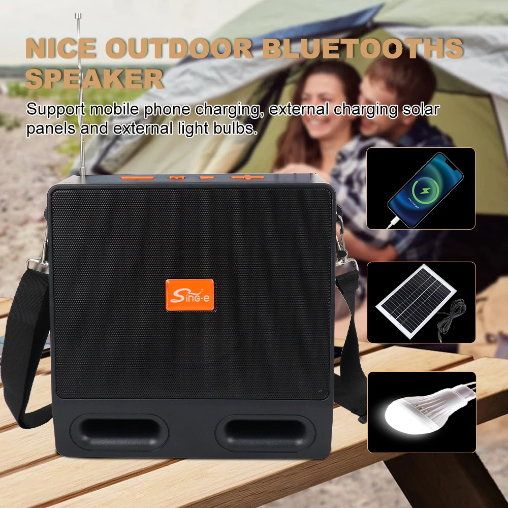 ZQS-829 متعدد الوظائف شحن الطاقة الشمسية سمّاعات بلوتوث أداة الطوارئ USB شحن دعم/FM/AM/NOAA/WB DAB راديو منزلي