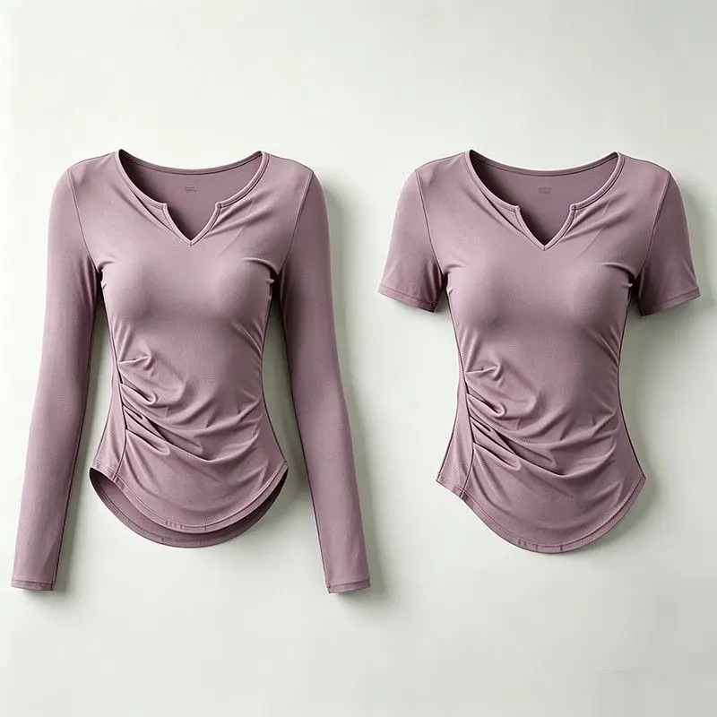 Yoga Shirts 2 PCS Women Short Sleeve Sports Tops Breathable Fitness T-Shirt Female Gym Clothing Running Yogawear Workout Top