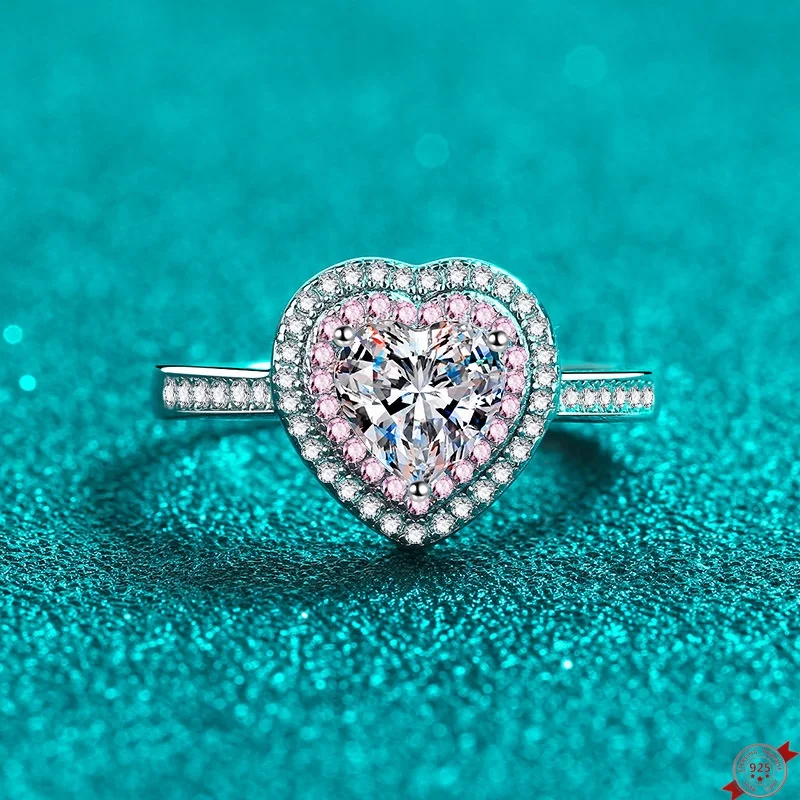 

Серебряное кольцо S925 с муассанитом 1,0 карата для женщин с покрытием Pt950, обручальное кольцо «Взаимная Affinity», ювелирные изделия на День святого Валентина, оптовая продажа