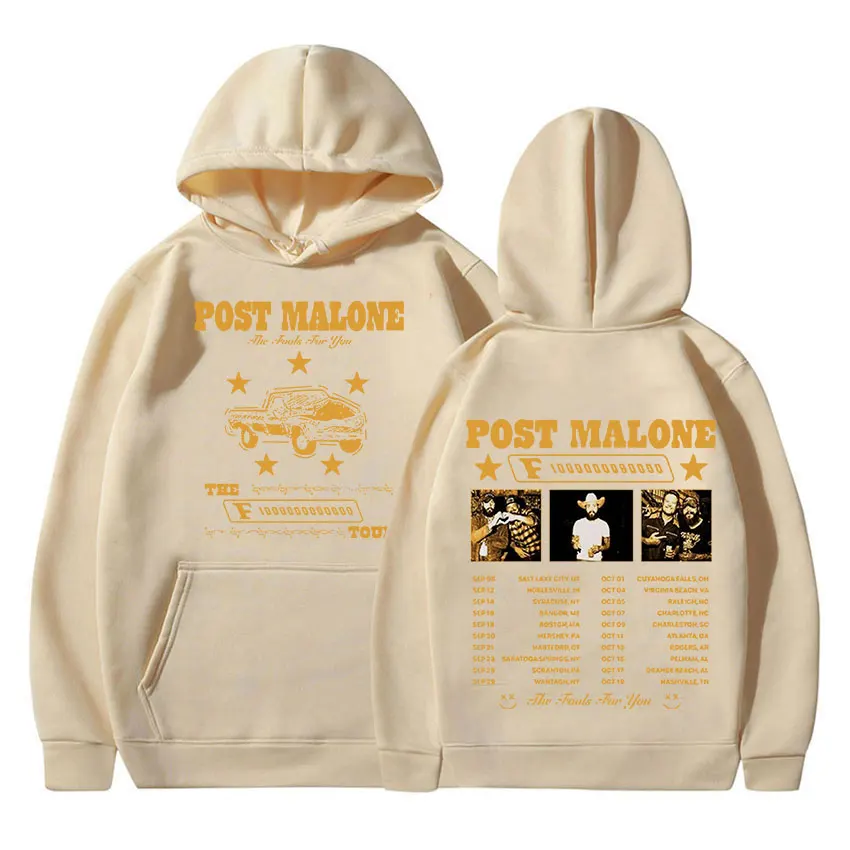 Retro P post M Malones Tour 2024 Album felpa con cappuccio da uomo Hip Hop Fashion Pullover felpa Unisex abbigliamento Casual oversize con cappuccio