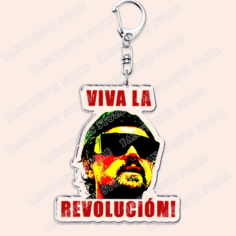 Pop Art One Battle After Another Movie Keychains for Accessories Bag Movie Cinema Film Keyrings Jewelry Fans Friends Gifts