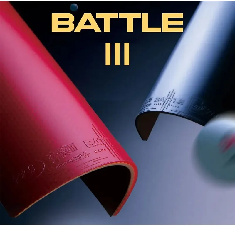 Battle III Table Tennis Rubber Friendship 729 Pips-in 38/39/40 Degree Ping Pong Rubber with Hard Thick Sponge ITTF Approved