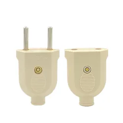 1pc EU European 2 Pin AC Electric Power Male Plug Female Socket Outlet Adaptor Adapter Wire Rewireable Extension Cord Connector