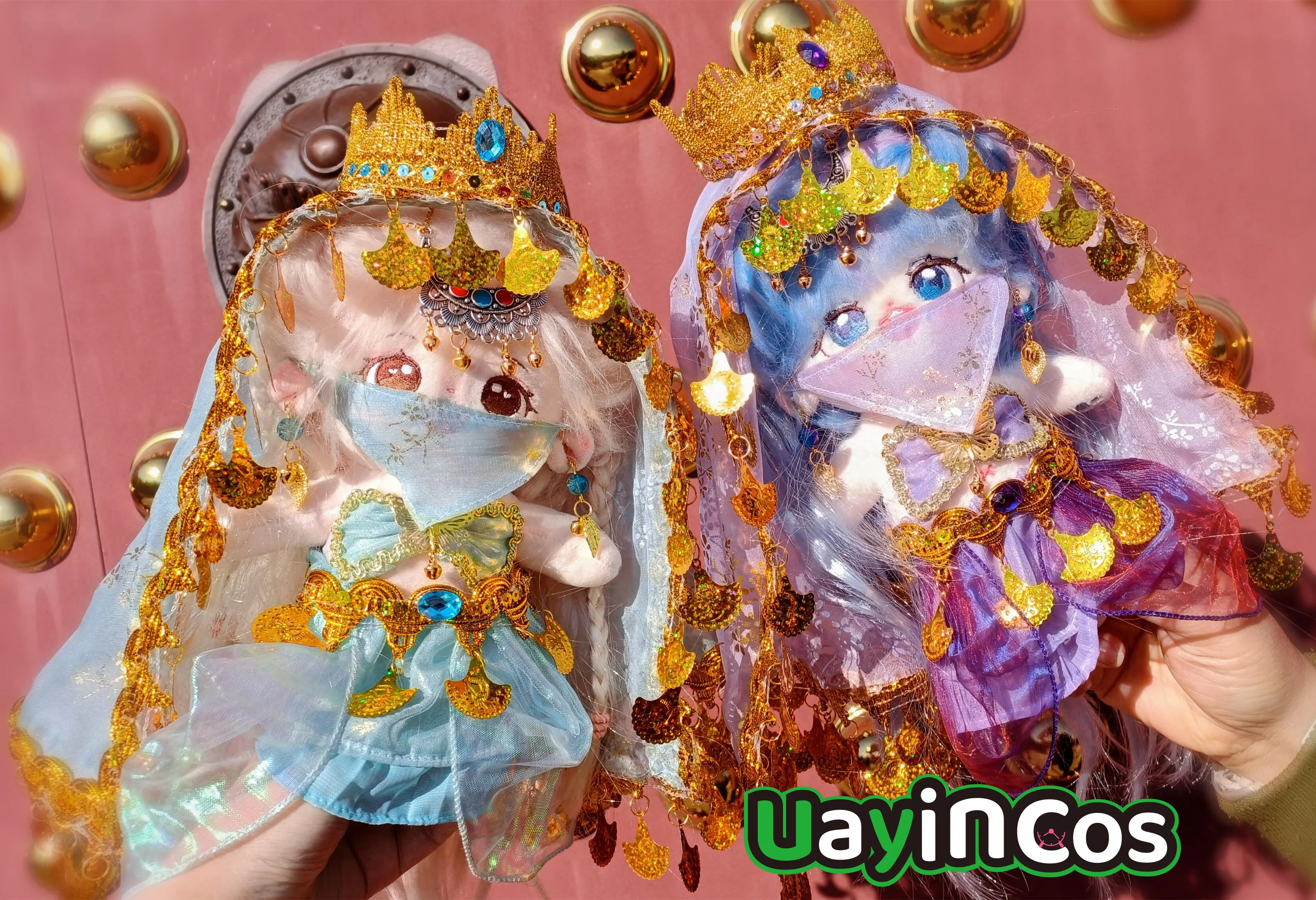 在庫あり-20-センチメートル人形服スカートクラウン耳クリップベールヘッドスカーフ古代漢服衣装スーツぬいぐるみ人形アクセサリーアニメ-ga