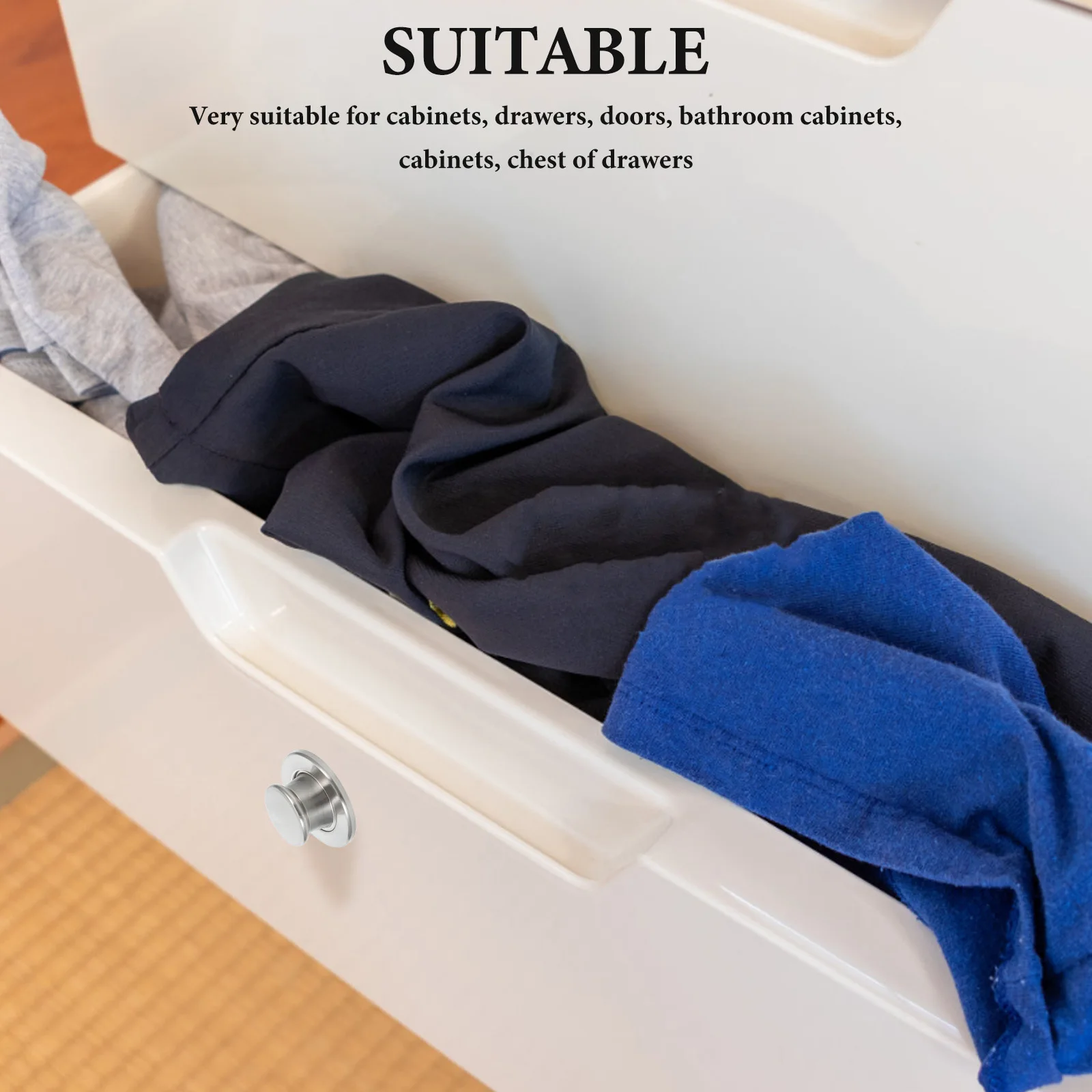 

2Pcs Concealed Bouncing Handle for Tatami Hidden Doors Drawers Easy Install Minimalist Furniture Hardware Spring Drawer Pulls