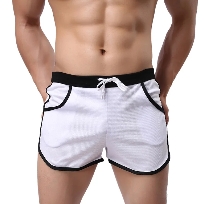 Men's Casual Sweatpants Fitness Beach Aro Pants Thin Breathable Bikini Underwear U Convex Pouch Lingerie Underpants Beach Shorts