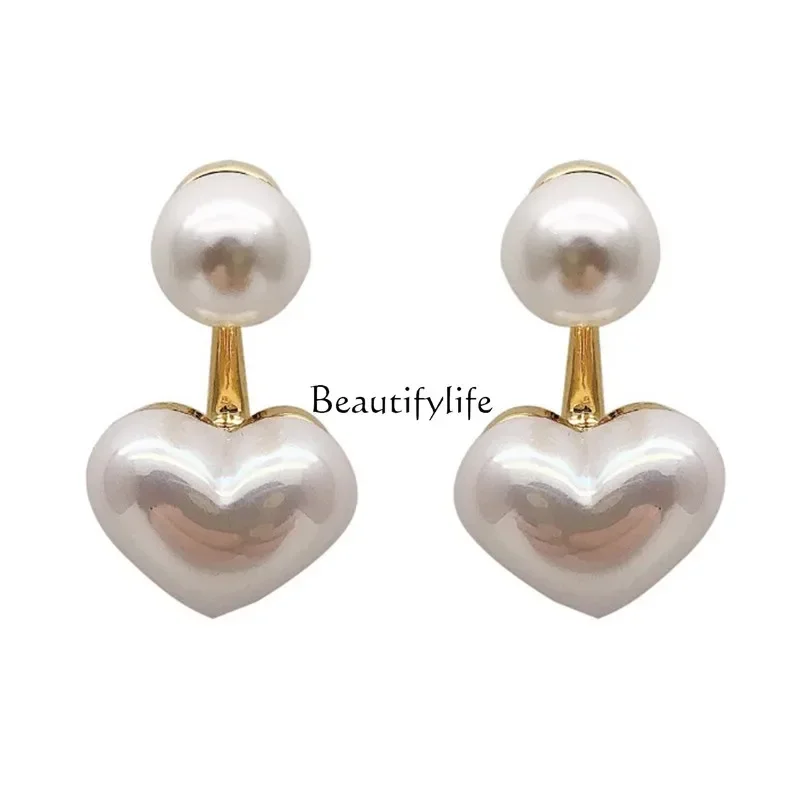 

Creative simple retro temperament small love pearl stud earrings women's personality niche earrings