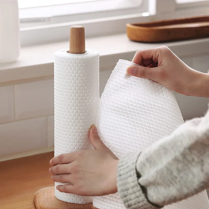 Kitchen Disposable Rags Lazy Cloth Non Stick Oil Washable Kitchen Paper Household Cleaning Dishcloth Dry and Wet Dual-use Towel