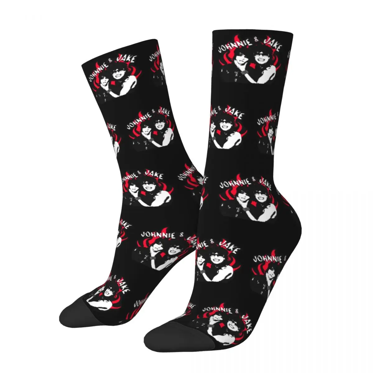 Winter Warm Cool Unisex Jake And Johnnie Flames Socks Non-slip Skateboard Socks