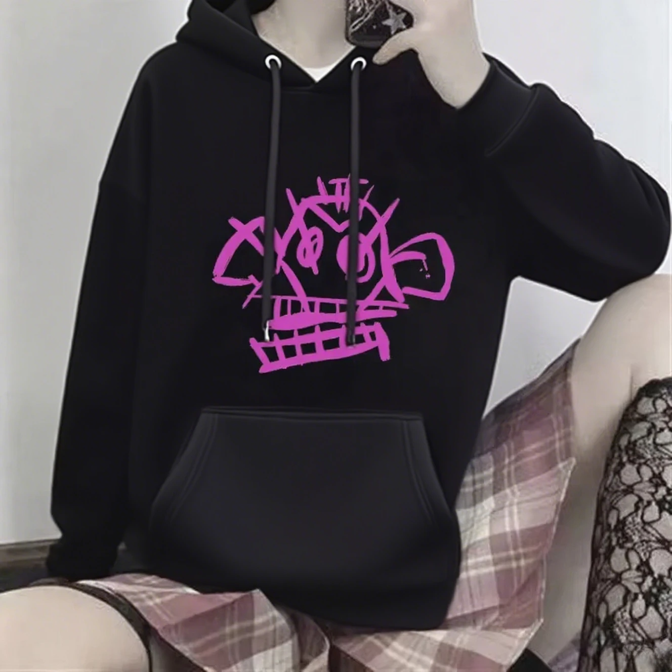 

Graffiti Graphic Printing Autumn and Winter Pure Cotton Men's and Women's Hoodies Casual Outdoor Street Sports Training Brand