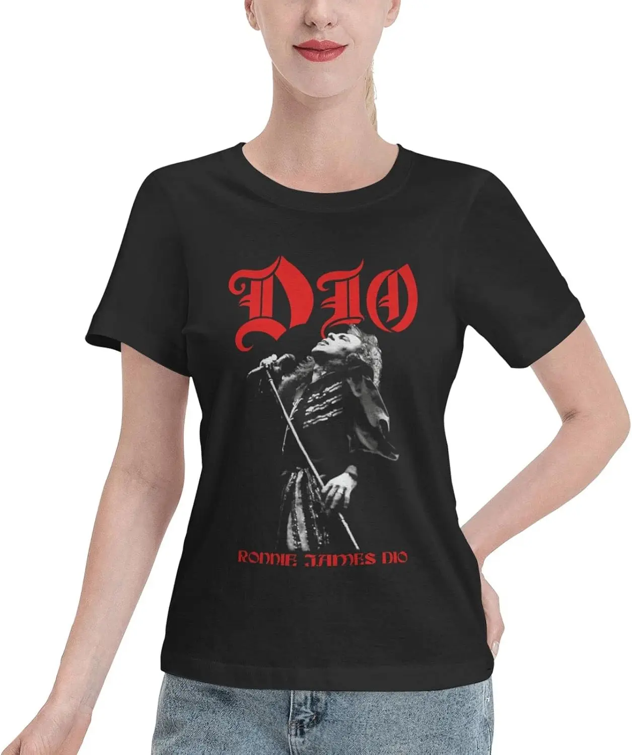 American Ronnie Rock James Singer Dio Shirts Women's Summer Tops Cotton Short Sleeve Clothes Round Neck T Shirt