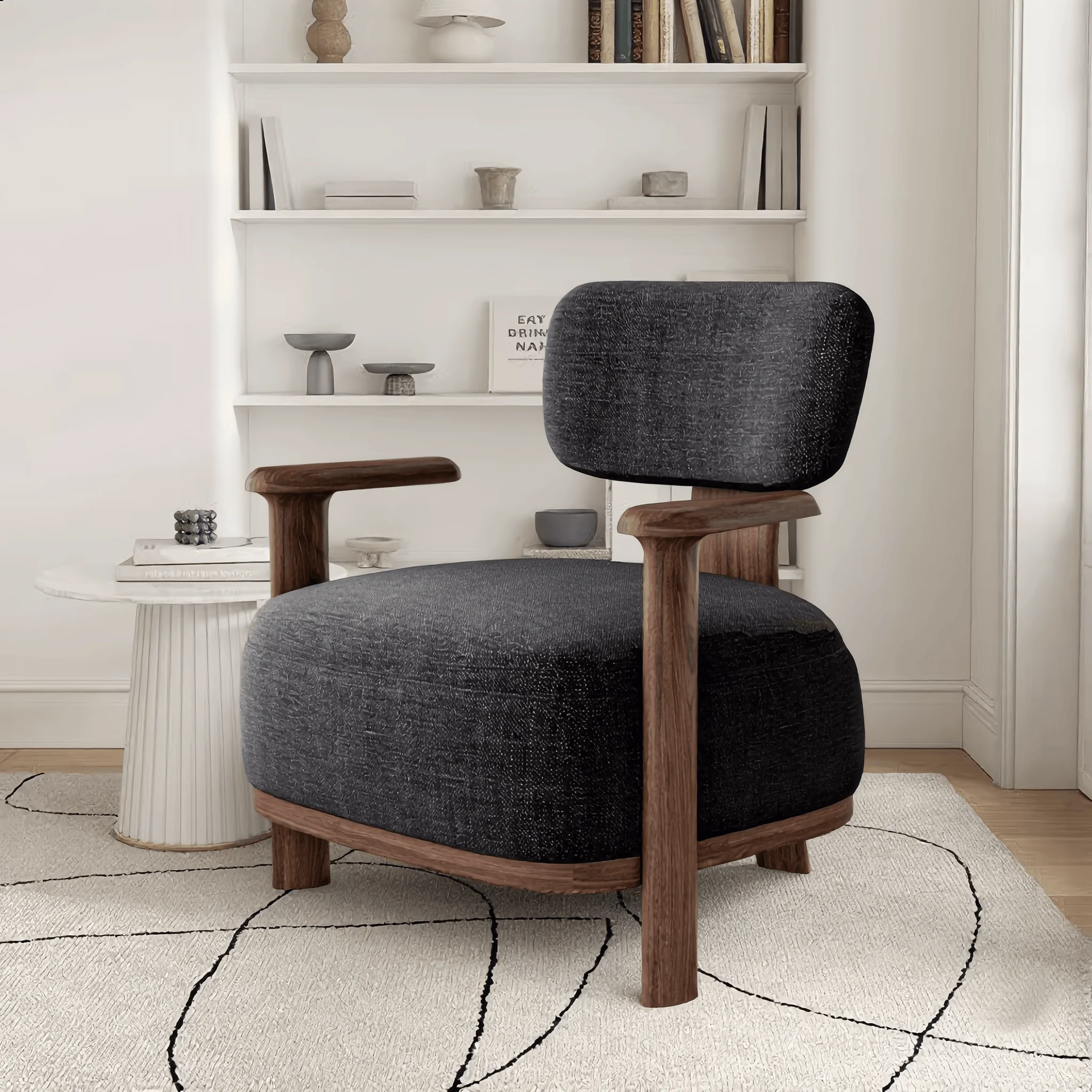 Comfortable Modern Leisure Sofa Chair Golden Teak Solid Back Eco-Friendly Home Furniture Bedroom Hotel Dining Living Room
