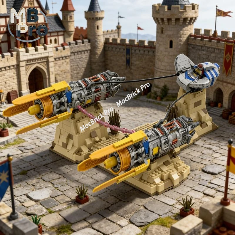 

High Speed Podracer MOC Building Blocks Sand Terrain Tatooine Display Layout Landscape Assembly Bricks Collection