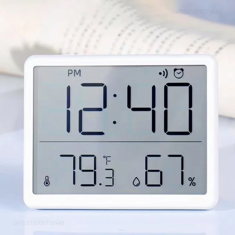  Multifunction Thermometer Hygrometer Automatic Electronic Temperature Humidity Monitor Clock Function LCD Digital Display