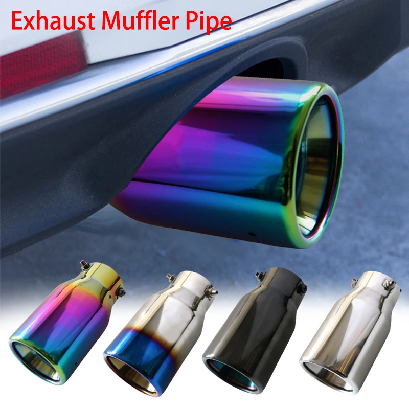 

1PCS 80mm Inlet Car Accessories Car Exhaust Muffler Pipe Tools Exhaust System Neon Rear Exhaust Tips Pipes Auto Exterior Parts