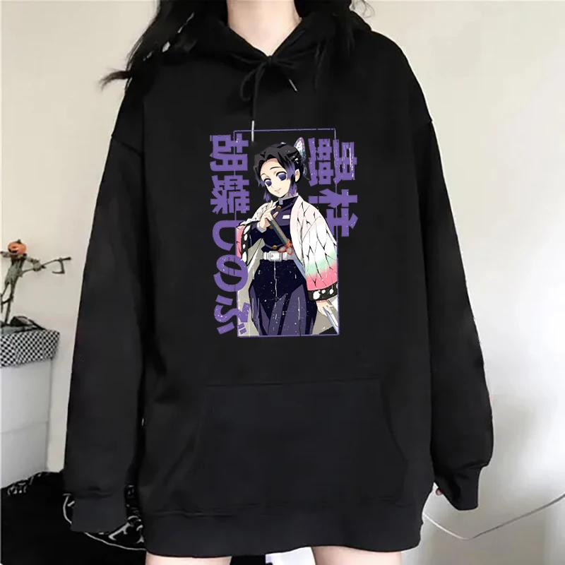 Funny Anime Kochou Shinobu Print Hoodie Fashion Women Men Casual Tops Pullover Hoodies Ladies Sweatshirt