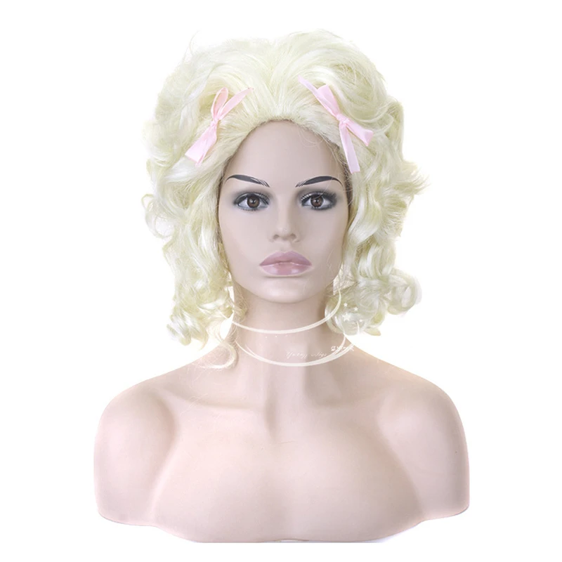 HAIRJOY Synthetic Hair Short Wavy Blonde Big Bouffant Beehive Wigs for Women 70s 80s Costume or Halloween Vintage Cosplay Party view 2