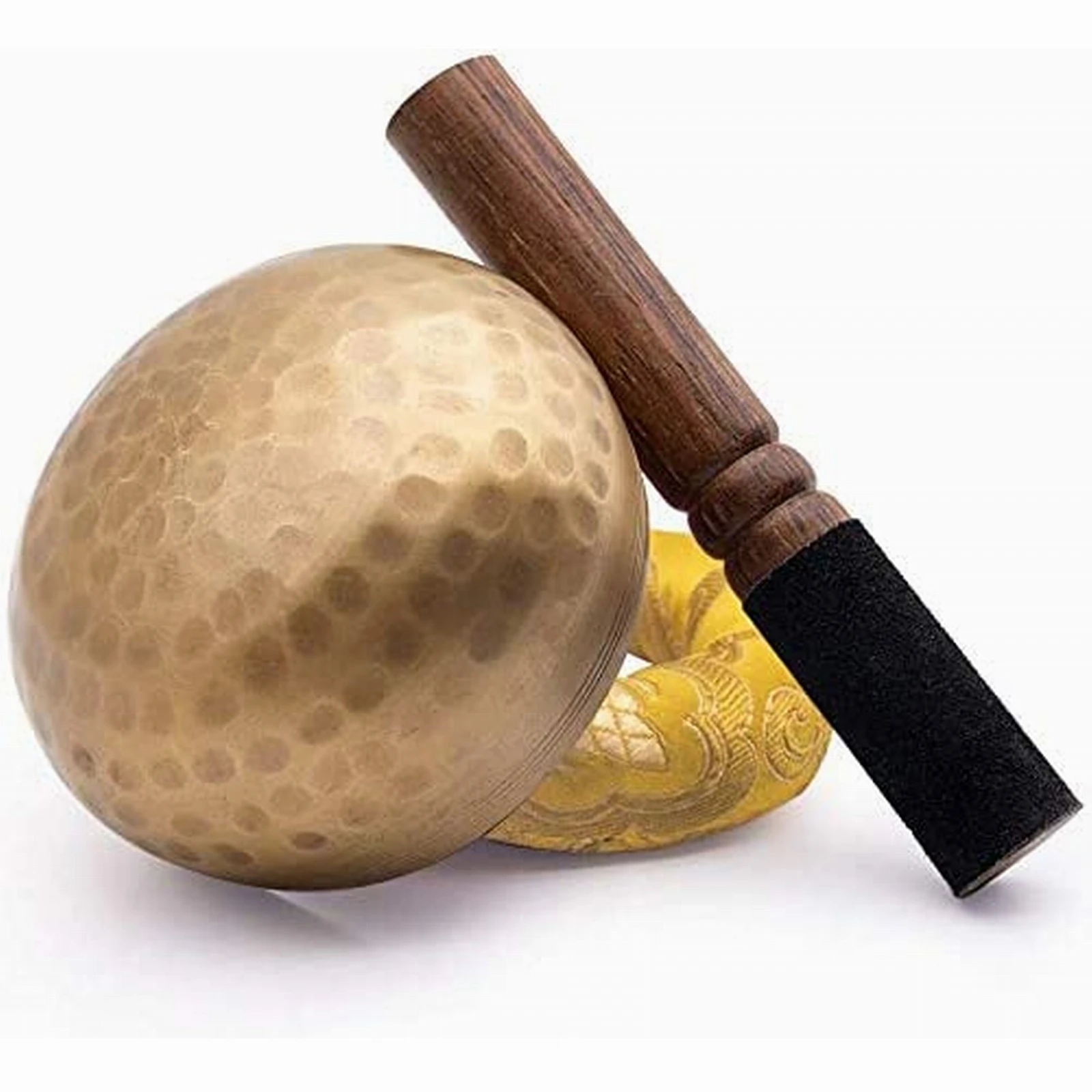 

4.33 inch Tibetan Hammered Meditation Singing Bowl For Healing Prayer Yoga With Mallet Cushion and gunny bag