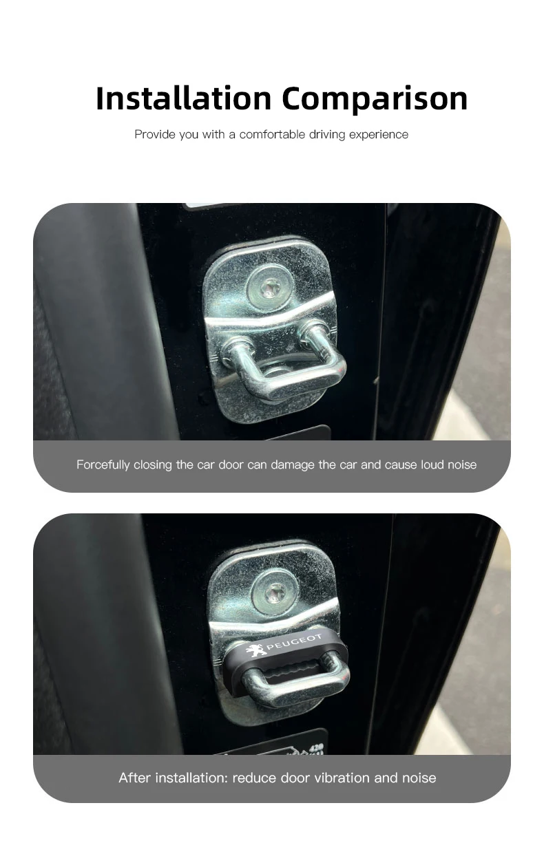 Car Door Shock Absorber Pad Door Lock Protection Gasket For Peugeot 206 308 208 207 3008 307 2008 508 407 5008 408 4008 Rifter.