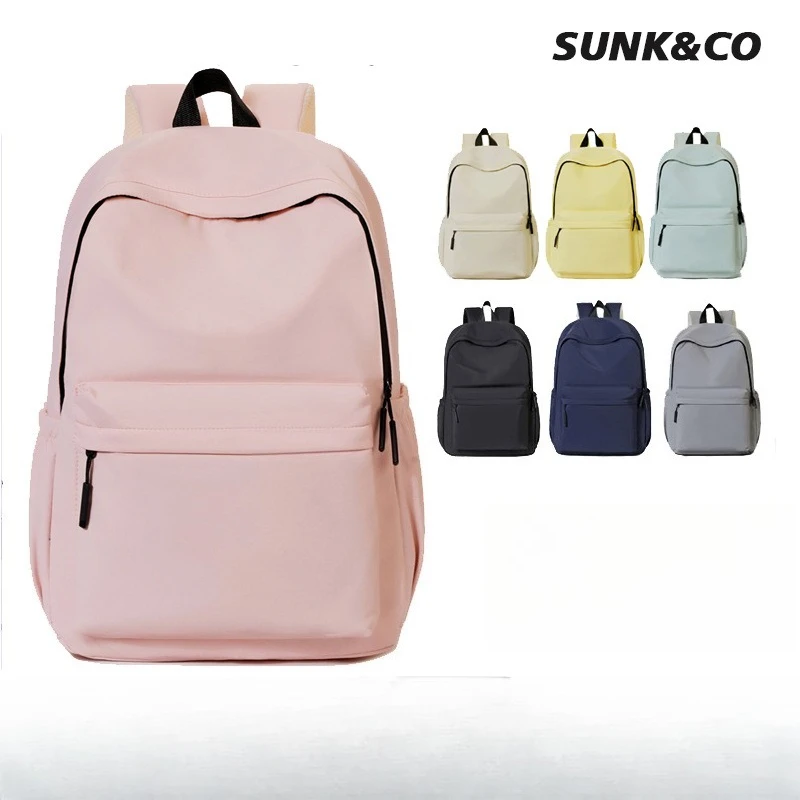 

Oxford fabric lightweight double-shoulder bag, solid color student schoolbag, girl-friendly durable large-capacity travel bag