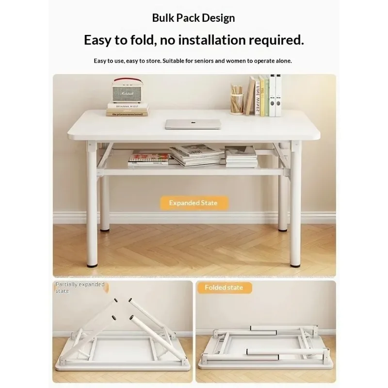 Bureau d'ordinateur pliable et réglable en hauteur pour chambre à coucher, idéal pour étudiant, gain de place, petit bureau de chevet portable