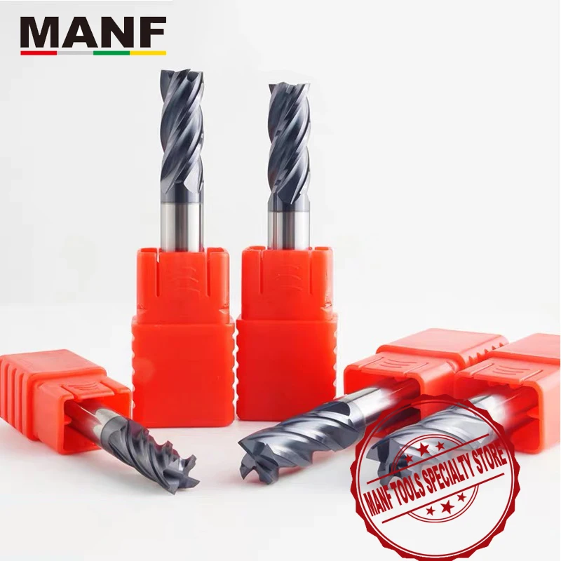 MANF Milling Cutters HRC50 4mm 6mm 8mm 10mm Solid Carbide End Mills Tungsten Carbide End Mills Mill Cutter For Milling