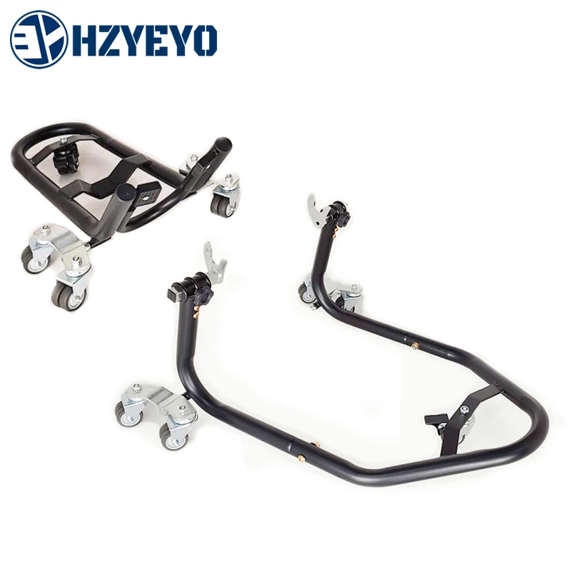

HZYEYO Motorcycle Front & Rear Wheel Lift Frame Stands Paddock Lift Moving Stand For Storage And Repair,360° Movable Lift Stands