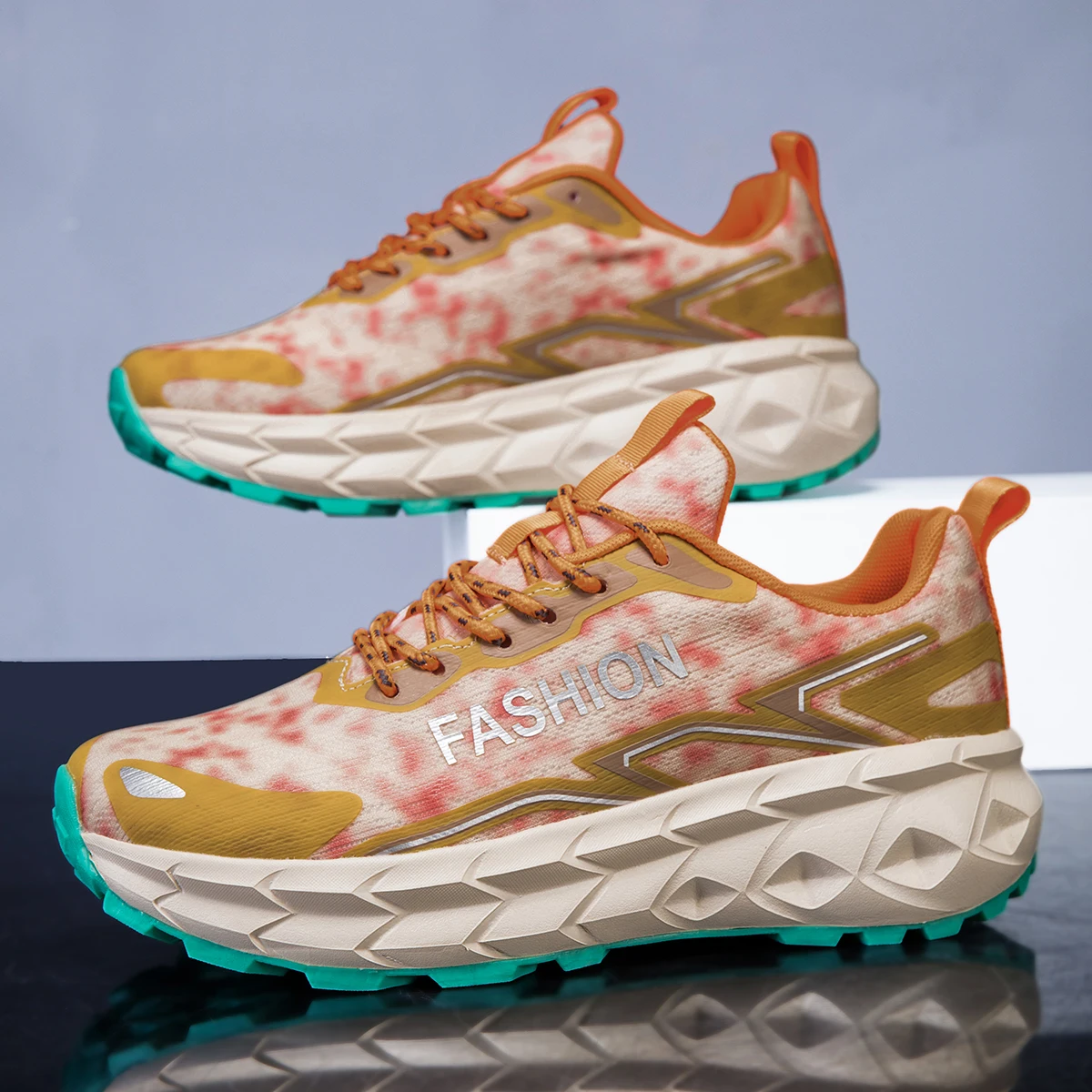 Men Outdoor Commute Sneakers Smooth Plain Shape Soft Flexible Insole Shock Absorbing Breathable Mesh Footwear