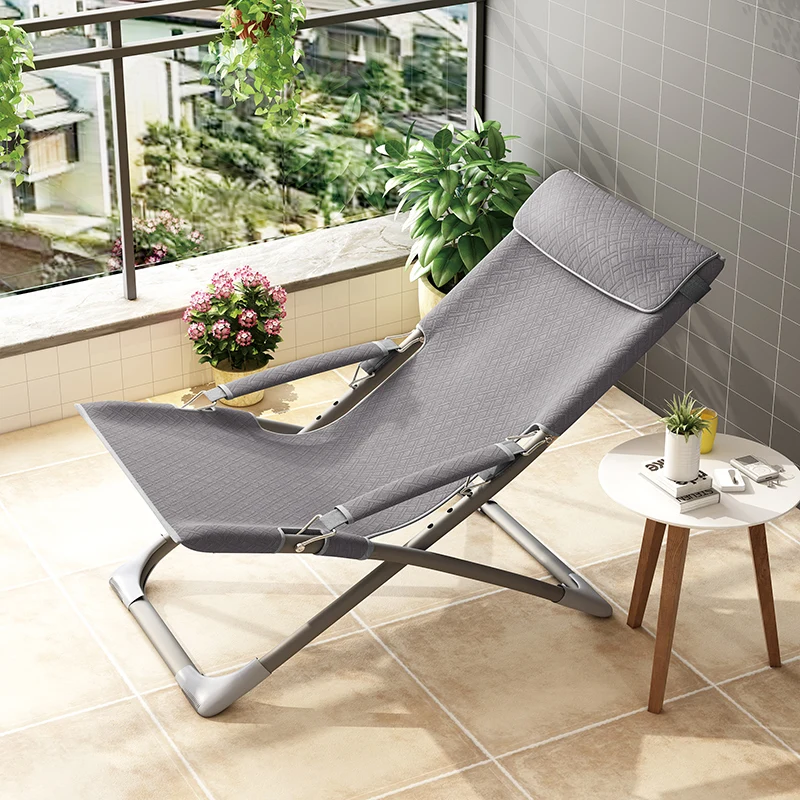 Single chair office lunch nap folding chair leisure lounge chair balcony outdoor camping beach chair