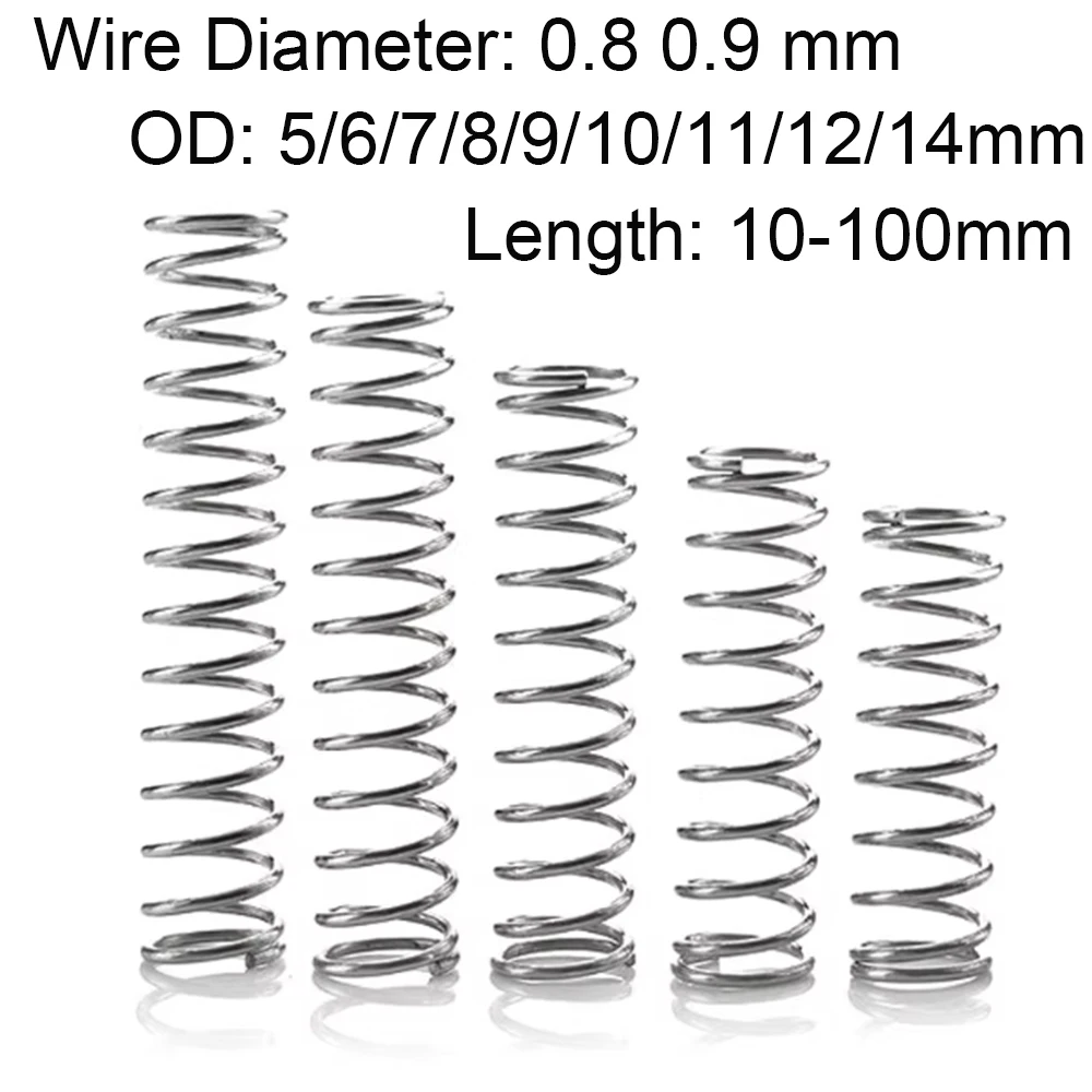 Wire Diameter 0.8 0.9 Mm Galvanized Pressure Small Spring OD 5/6/7/8/9/10/11/12/14 Mm Compression Spring Length 10-100 Mm