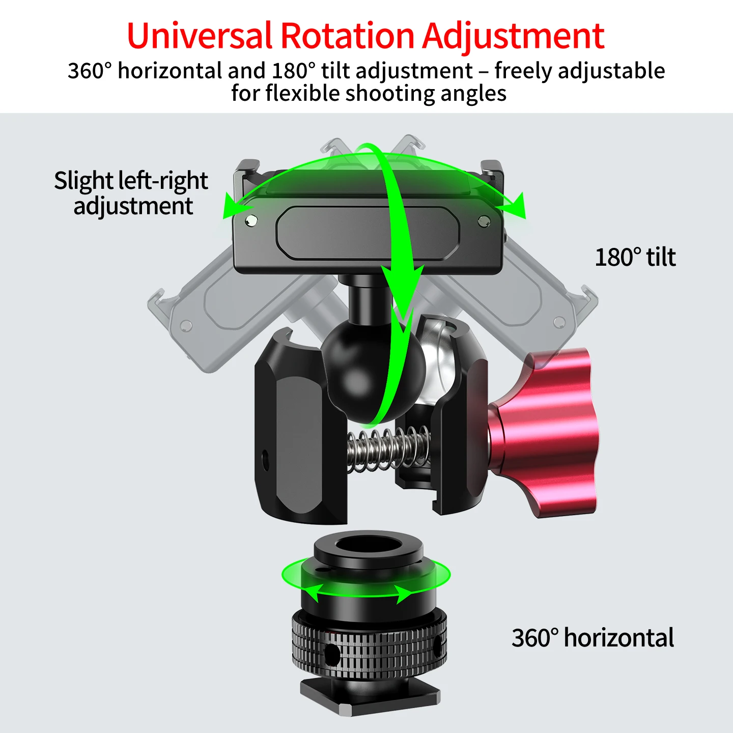 Magnetische Schnellwechselhalterung 17mm Kugelkopf 360° ° Verstellbare Aluminiumhalterung für DJI Osmo Action 6 Nano Motorrad-Fahr-Vlog – Detail 7