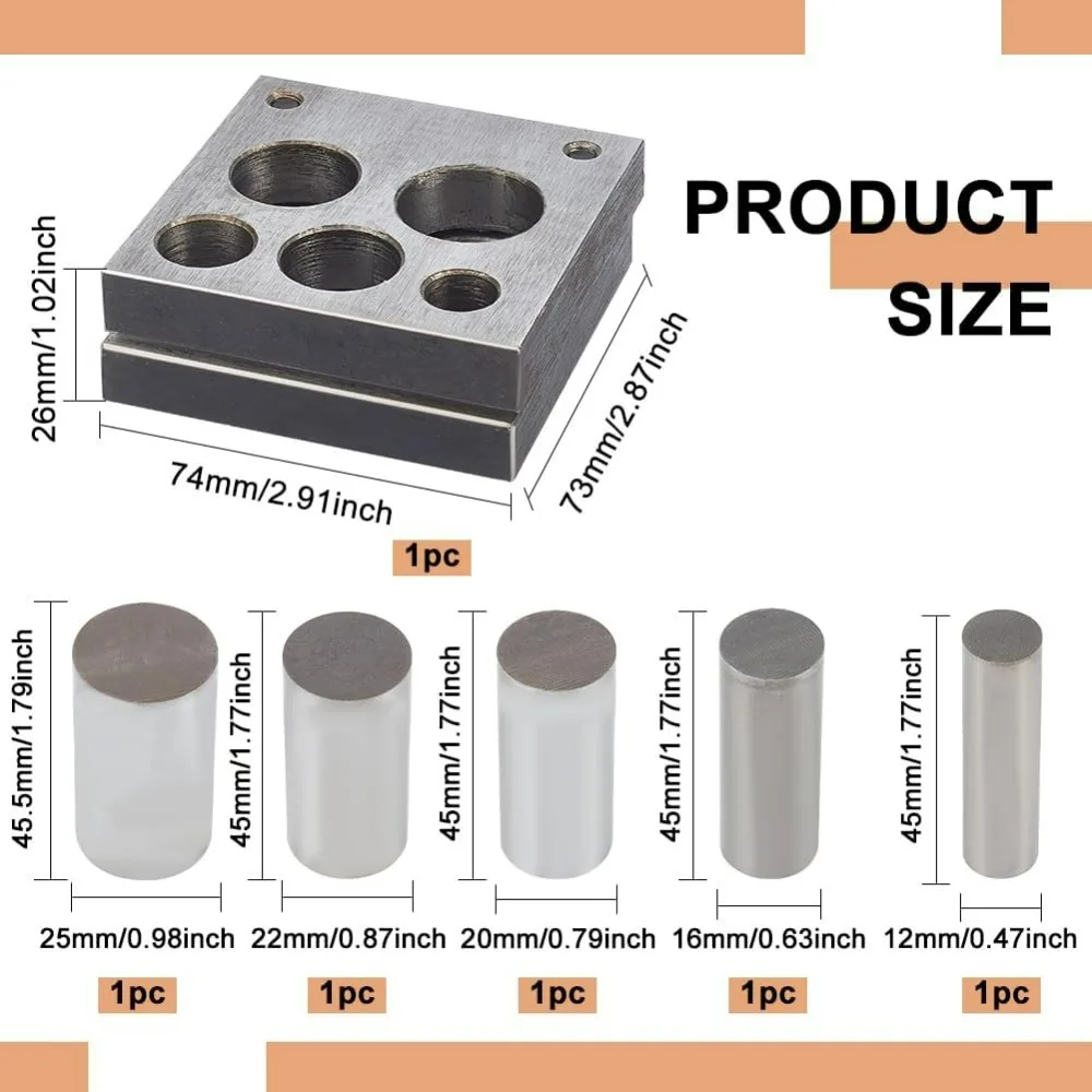 5 Piece Disc Cutter with 5 Round Punch Size 1/2